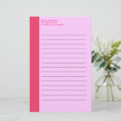 Papeterie Bordure rose simple (Debout devant)