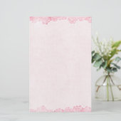 Papeterie Bordure rose vintage (Debout devant)