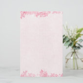Papeterie Bordure rose vintage (2) (Debout devant)