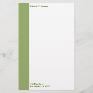 Papeterie bordure verte simple