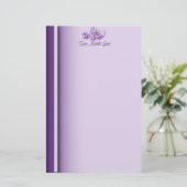 Papeterie Bordure verticale en-tête Fleur sauvage violet (Debout devant)