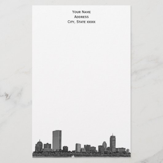 Papeterie Boston Skyline Etched 01 (Devant)