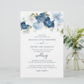 Papeterie Botanique Dusty Blue Greenery Mariage Budget (Debout devant)