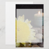 Papeterie Bougie d'harmonie et fleur jaune (Devant / Derrière)