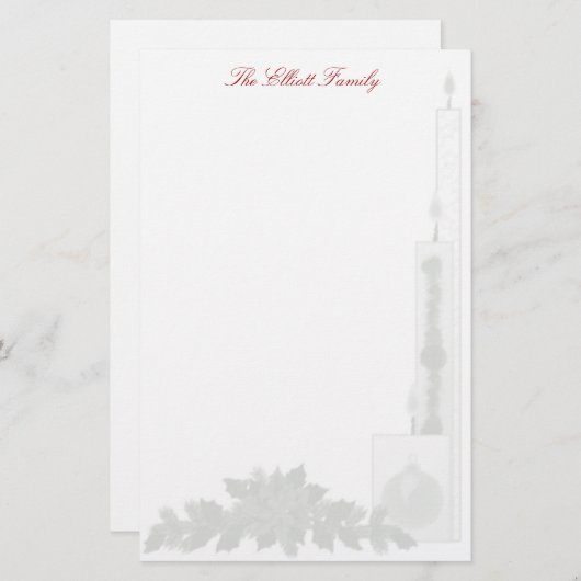 Papeterie - Bougies de Noël (Devant / Derrière)