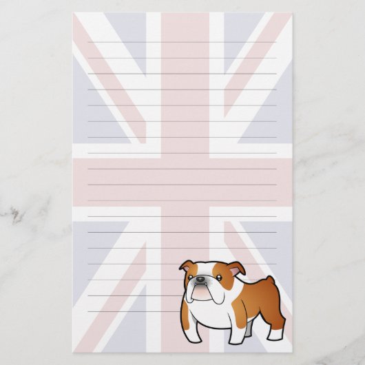 Papeterie Bouledogue de l'anglais de bande dessinée d'Union (Devant)