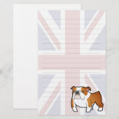 Papeterie Bouledogue de l'anglais de bande dessinée d'Union (Devant / Derrière)