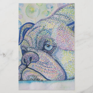 Papeterie bouledogue d'hiver stationnaire