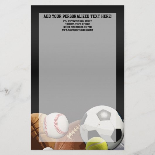 Papeterie Boules de sports d'All Star avec le mur de briques (Devant)