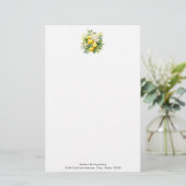 Papeterie Bouquet de citrons aux fleurs blanches (Debout devant)
