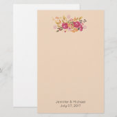 Papeterie Bouquet de fleurs rose et orange sur Arrière - pla (Devant / Derrière)