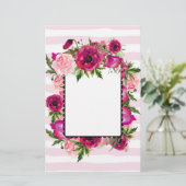 Papeterie Bouquet de fleurs roses et coquelicots sur bandes  (Debout devant)