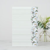 Papeterie Bouquet de Roses Blanches Bordure 3 Papiers (Debout devant)