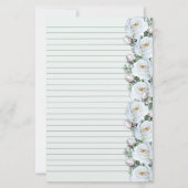 Papeterie Bouquet de Roses Blanches Bordure 3 Papiers (Devant)