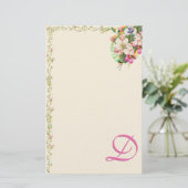 Papeterie Bouquet floral à monogramme D (Debout devant)