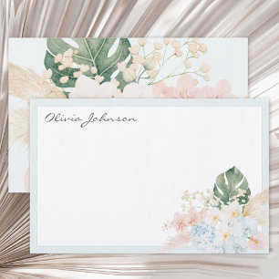 Papeterie Bouquet Floral de Fleurs Tropicales à l'Aquarelle