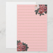 Papeterie Bouquet rose (Devant / Derrière)