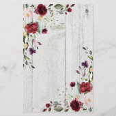 Papeterie Bourgogne Blush rose Floral Rustique (Dos)