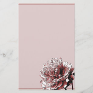 Papeterie Bourgogne et pivoine rose