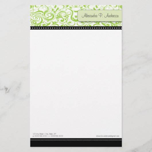 Papeterie Boutique design tourbillonnant Lime (Devant)