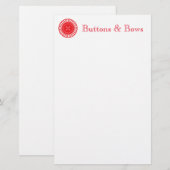 Papeterie Bouton rouge (Devant / Derrière)
