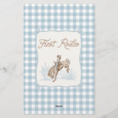 Papeterie Boys Blue Plaid Cowboy 1st Rodeo Time Capsule (Dos)