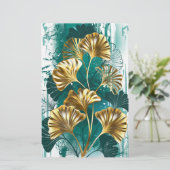 Papeterie Branche avec Feuilles d'or Ginko Biloba (Debout devant)