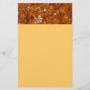 Papeterie Branches de feuilles d'érable I Automne orange