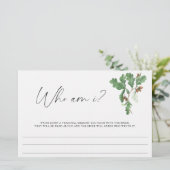 Papeterie Branches - Qui suis-je Jeu de douche nuptiale (Debout devant)