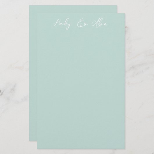 Papeterie Bridal Seaglass Solide Personnalisé (Devant / Derrière)