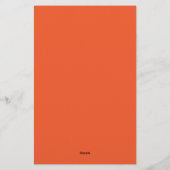 Papeterie Bright Orange Minimalist Solid Background (Dos)