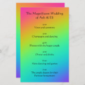 Papeterie Bright Rainbow Gradient Wedding Programme (Devant / Derrière)