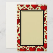 Papeterie Bright Red Romantic Hearts Motif (Devant / Derrière)