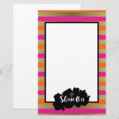 Papeterie Briller Sur Orange Rose & Faux Gold Metallic (Devant / Derrière)