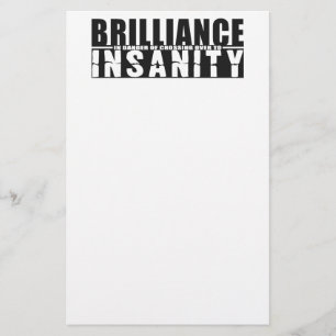 Papeterie BRILLIANCE CONTRE INSANITÉ sur mesure stationnaire