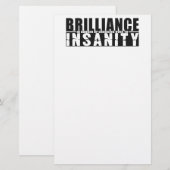 Papeterie BRILLIANCE CONTRE INSANITÉ sur mesure stationnaire (Devant / Derrière)