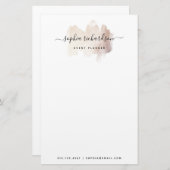 Papeterie Brouillon Chic | Faux Rose Gold en blanc (Devant / Derrière)