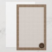 Papeterie Brown avec Rose Gold Accent Houndstooth (Devant / Derrière)