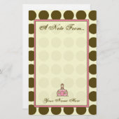 Papeterie Brown de mode de point de polka pour des (Devant / Derrière)