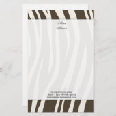 Papeterie Brown Zebra Stripes couleur arrière - plan!! (Devant / Derrière)