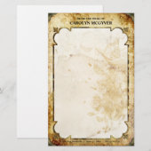 Papeterie Brun de cru et Flourish bronzage stationnaires (Devant / Derrière)