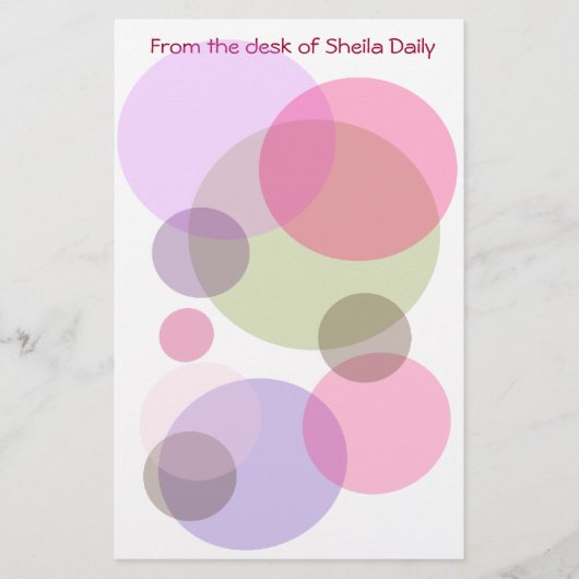 Papeterie Bubble Pink personnalisé stationnaire (Devant)