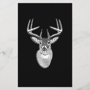 Papeterie Buck sur noir design White Tail Deer