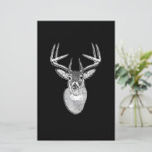 Papeterie Buck sur noir design White Tail Deer (Debout devant)