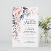 Papeterie Budget Dusty Blue Floral Bridal Shower Invitation (Debout devant)