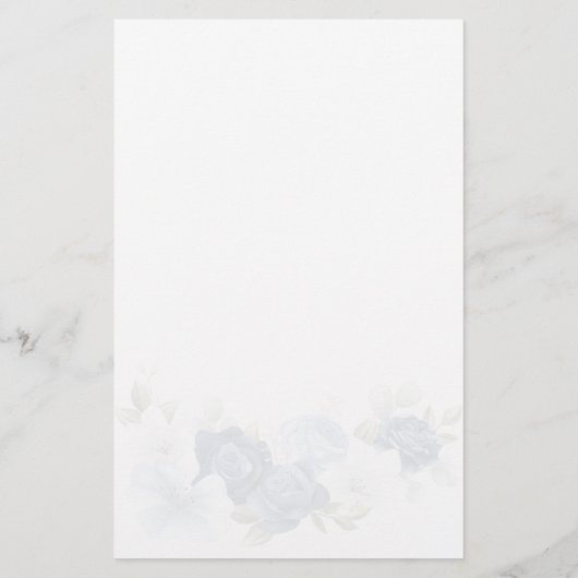 Papeterie Budget Dusty Blue Floral Bridal Shower Invitation (Dos)