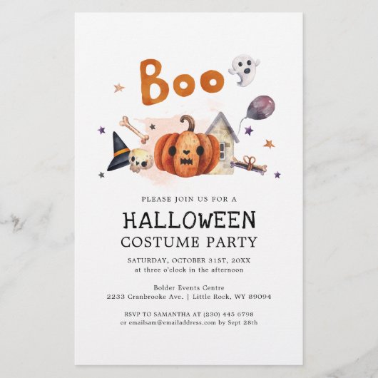 Papeterie Budget Halloween Costume fête Citrouille Invitatio (Devant)