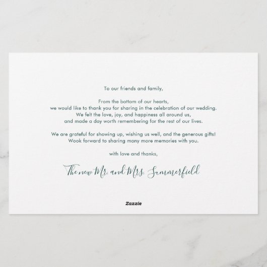 Papeterie Budget Nouveaux mariés 3 Mariage photo Merci (Dos)