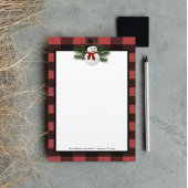 Papeterie Buffle Snowman Souriant Plaid Personnalisé