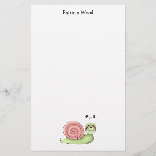 Papeterie Buggin vous · Escargot vert et rose (Devant)